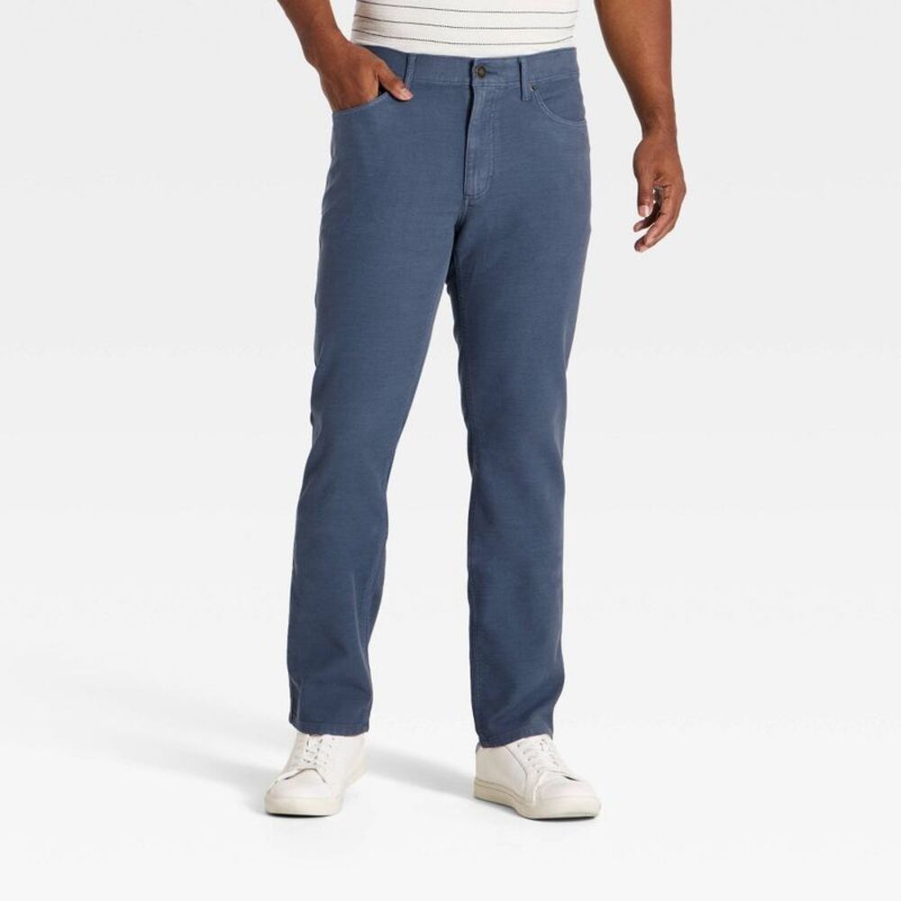 Men’s Stretch Terry 5-Pocket Pants - Goodfellow & Co Muted Blue 34x30